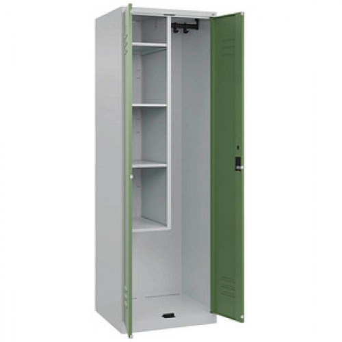 CP Putzmittelschrank Classic Plus 080100-00 S10006 resedagrün, lichtgrau 60,0 x 50,0 x 185,0 cm, aufgebaut