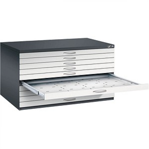 CP 7200 Planschrank schwarzgrau, lichtgrau 10 Schubladen 135,0 x 96,0 x 76,0 cm