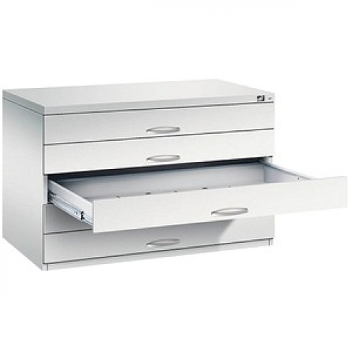 CP 7100 Planschrank lichtgrau 5 Schubladen 110,0 x 76,5 x 76,0 cm