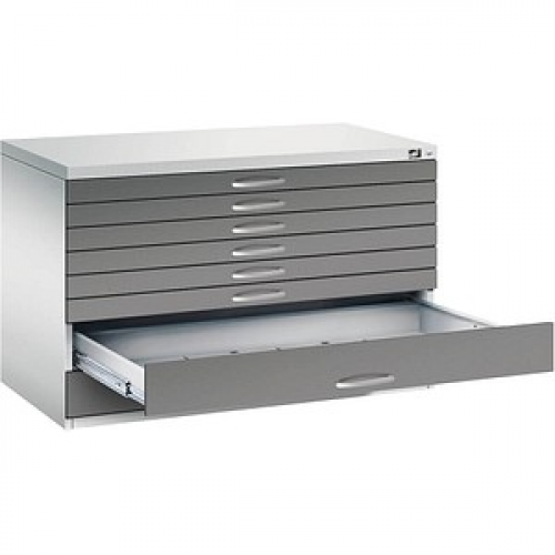 CP 7100 Planschrank lichtgrau, vulkangrau 8 Schubladen 110,0 x 76,5 x 76,0 cm