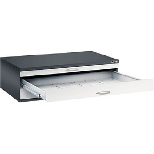 CP 7200 Planschrank schwarzgrau, lichtgrau 3 Schubladen 135,0 x 96,0 x 42,0 cm