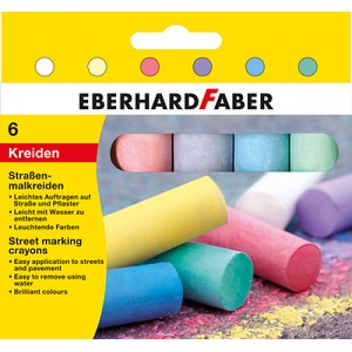 EBERHARD FABER Straßenmalkreide farbsortiert 6 St.