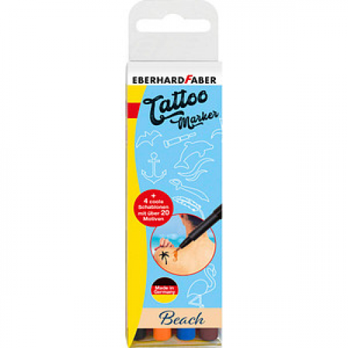 EBERHARD FABER Beach Tattoostifte farbsortiert 1,0 - 5,0 mm, 4 St.