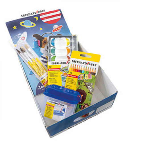 EBERHARD FABER Winner Schulestarter Set Aufbewahrungsbox blau, gelb 22,0 x 31,0 x 10,0 cm