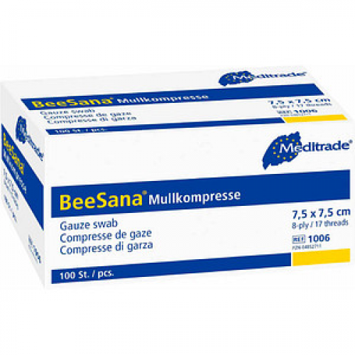 Meditrade® Mull-Kompressen BeeSana® 1006 weiß 7,5 x 7,5 cm, 100 St.