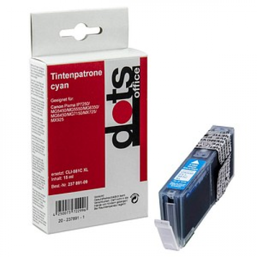 dots  cyan Druckerpatrone kompatibel zu Canon CLI-551 XL C