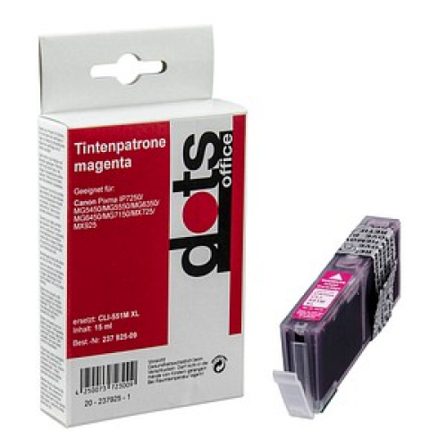 dots  magenta Druckerpatrone kompatibel zu Canon CLI-551 XL M