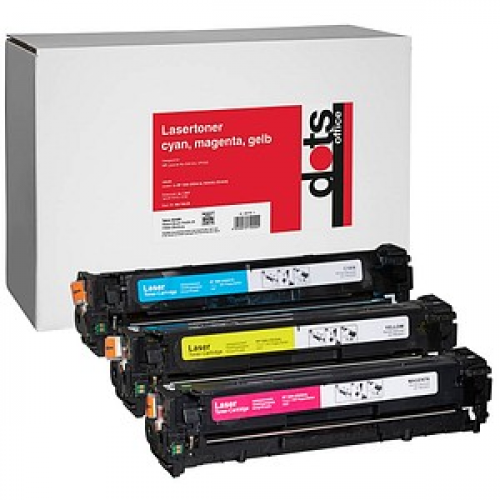 dots  cyan, magenta, gelb Toner kompatibel zu HP 128A (CF371AM), 3er-Set