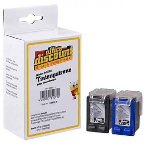 office discount  schwarz, color Druckerpatrone kompatibel zu HP 56+57 (C6656AE)