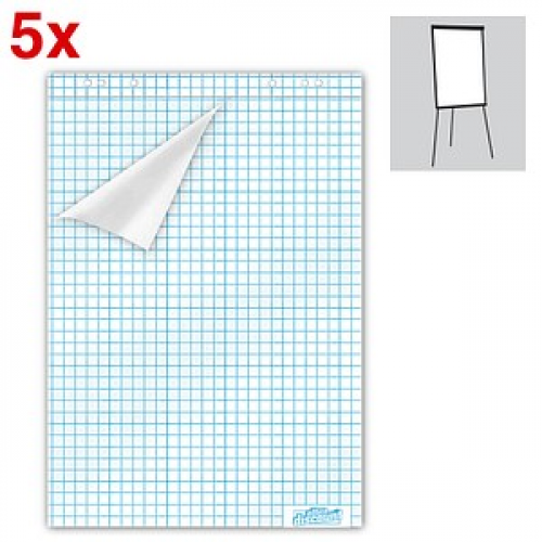 office discount Flipchart-Papier kariert 67,5 x 98,0 cm, 20 Blatt, 5 Blöcke