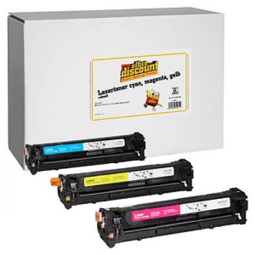 office discount  cyan, magenta, gelb Toner kompatibel zu HP 131A; Canon  731(U0SL1AM;  6271B002/6270B002/6269B002AA), 3er-Set