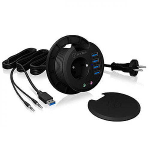 RaidSonic ICY BOX® USB-Hub IB-HUB1430 4-fach schwarz