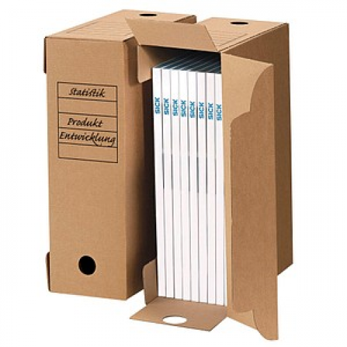 10 Top-Print Archivboxen braun 33,5 x 11,4 x 25,3 cm