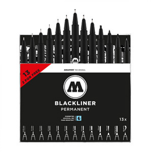 MOLOTOW Fineliner-Set schwarz, 13 Set