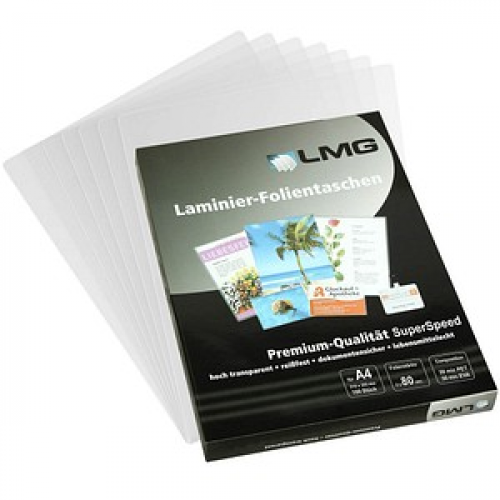 100 LMG Fast-Foil Laminierfolien glänzend für A4 125 micron