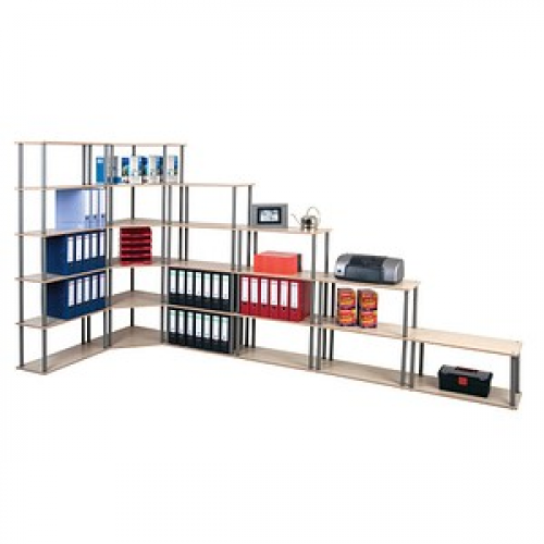 SZ Metall Bücherregal buche, ahorn 68,5 x 30,0 x 142,0 cm