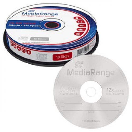 10 MediaRange CD-RW 700 MB wiederbeschreibbar