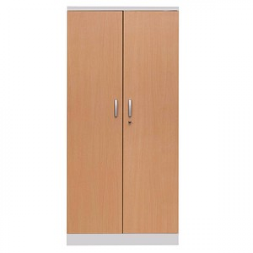 Gürkan Stahlschrank 100107 lichtgrau, buche 92,0 x 42,0 x 195,0 cm, aufgebaut