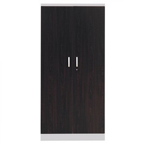 Gürkan Stahlschrank 100108 lichtgrau, wenge 92,0 x 42,0 x 195,0 cm, aufgebaut