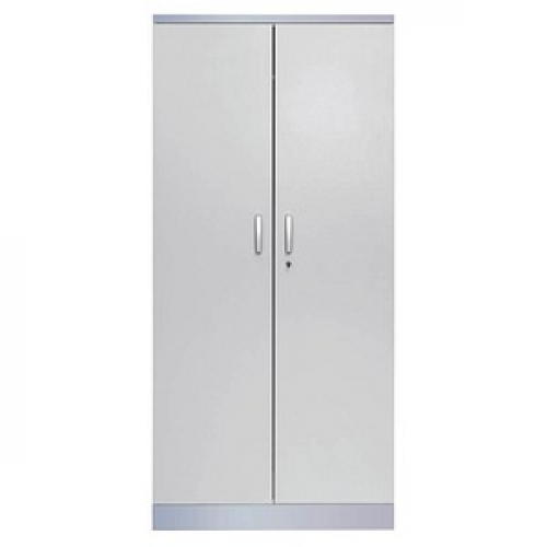 Gürkan Stahlschrank 100123 lichtgrau, weißaluminium 92,0 x 42,0 x 195,0 cm, aufgebaut