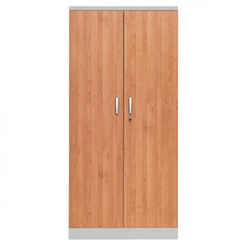 Gürkan Stahlschrank 100121 erle, weißaluminium 92,0 x 42,0 x 195,0 cm, aufgebaut