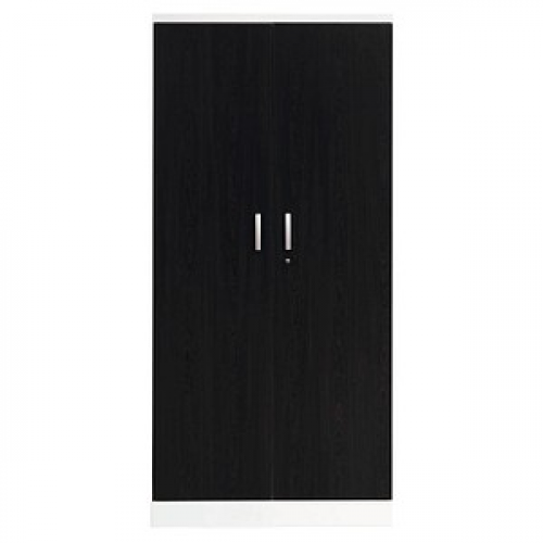 Gürkan Stahlschrank 100114 verkehrsweiß, wenge 92,0 x 42,0 x 195,0 cm, aufgebaut