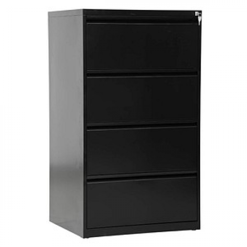 Gürkan Hängeregistraturschrank schwarz 4 Schubladen 76,0 x 62,0 x 132,0 cm