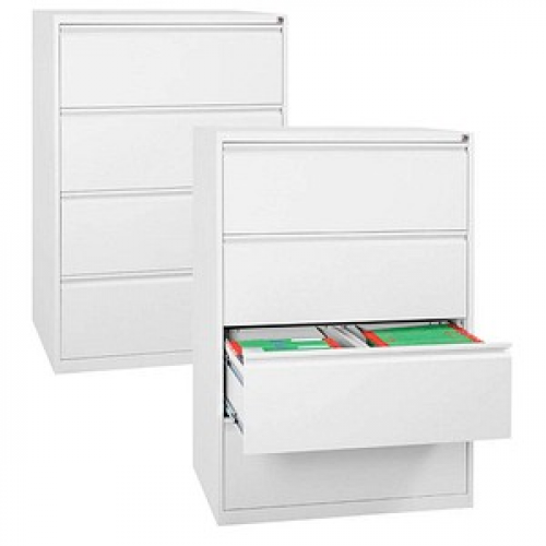 Gürkan Hängeregistraturschrank reinweiß 4 Schubladen 76,0 x 62,0 x 132,0 cm