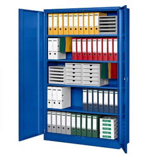 Gürkan Stahlschrank 111155 enzianblau 120,0 x 42,0 x 195,0 cm, aufgebaut