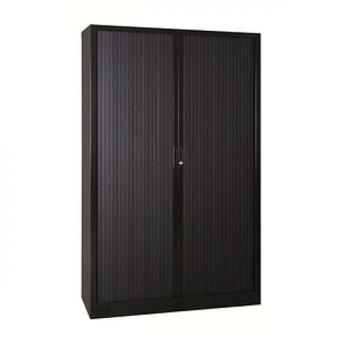 Gürkan Rollladenschrank schwarz 4 Fachböden 120,0 x 46,0 x 195,0 cm