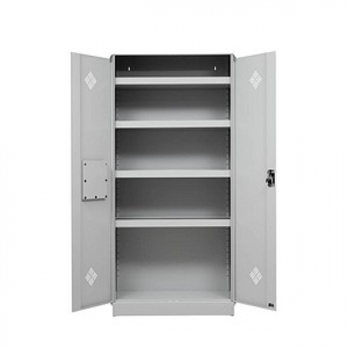 Gürkan Umweltschrank 107525 lichtgrau 92,0 x 42,0 x 195,0 cm, aufgebaut