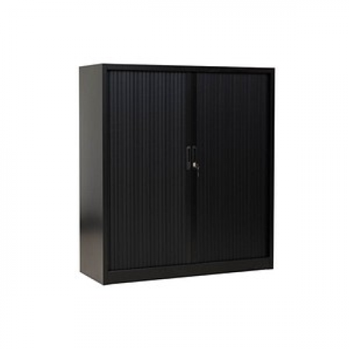 Gürkan Rollladenschrank schwarz 2 Fachböden 120,0 x 46,0 x 135,0 cm