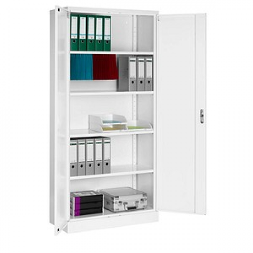 Gürkan Stahlschrank 111517 verkehrsweiß 92,0 x 42,0 x 195,0 cm, aufgebaut