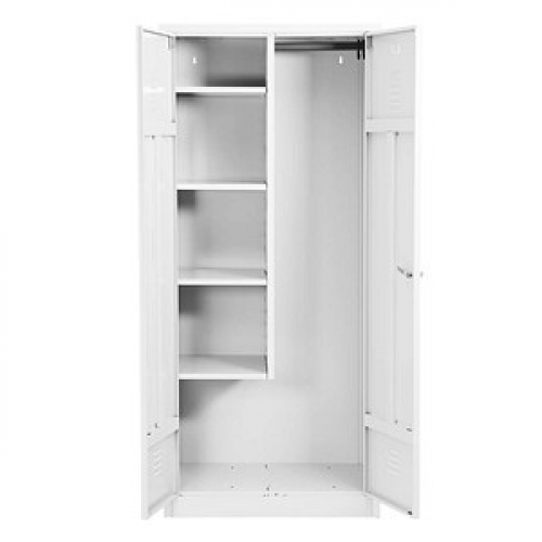 Gürkan Putzmittelschrank 110081 verkehrsweiß 80,0 x 50,0 x 180,0 cm, aufgebaut