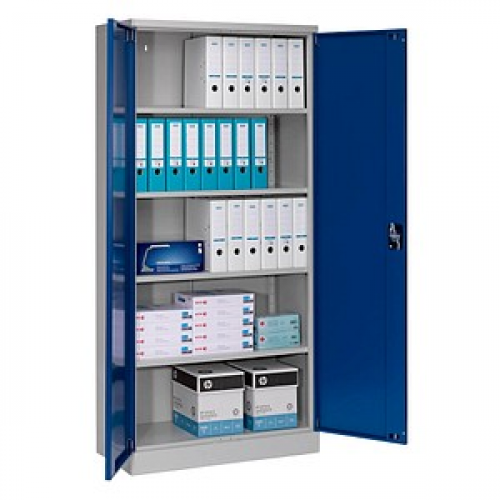 Gürkan Stahlschrank 108850 lichtgrau, enzianblau 92,0 x 42,0 x 195,0 cm, zerlegt