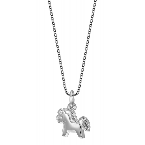trendor 49037 Mädchen-Halskette mit Pony-Anhänger 925 Silber