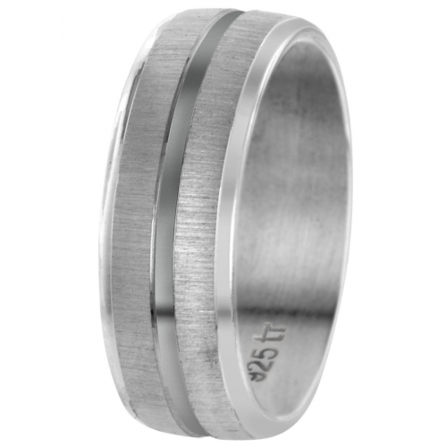 trendor 65410 Partnerring für Damen und Herren Silber 925 Breite 7 mm