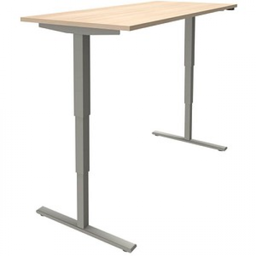 fm Sidney elektrisch höhenverstellbarer Schreibtisch akazie rechteckig, T-Fuß-Gestell silber 180,0 x 80,0 cm