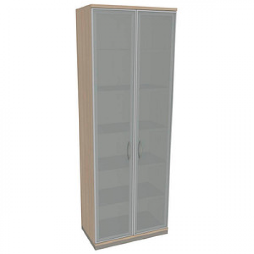 fm Aktenschrank Sidney, 4260267328835 akazie, Acrylglas satiniert 5 Fachböden 80,0 x 44,2 x 222,1 cm