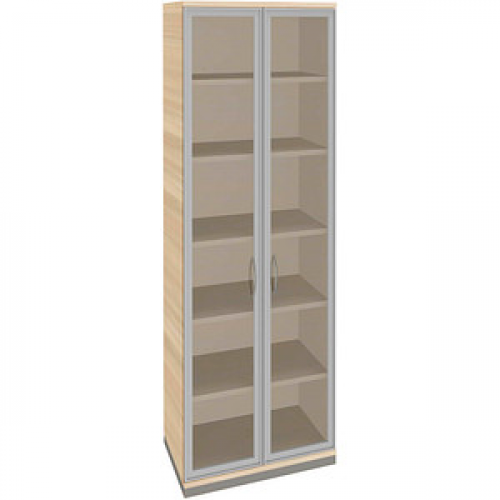 fm Aktenschrank Sidney, 4260267328880 akazie, Acrylglas klar 5 Fachböden 80,0 x 44,2 x 222,1 cm