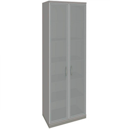 fm Aktenschrank Sidney, 4260267328996 lichtgrau, Acrylglas satiniert 5 Fachböden 80,0 x 44,2 x 222,1 cm