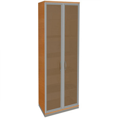 fm Aktenschrank Sidney, 4260267329153 buche, Acrylglas satiniert 5 Fachböden 80,0 x 44,2 x 222,1 cm