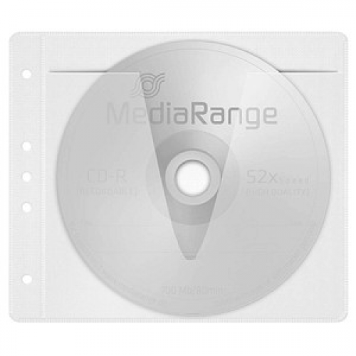 MediaRange 2er CD-/DVD-Hüllen abheftbar weiß, 50 St.