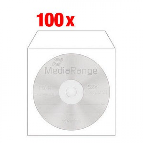 MediaRange 1er CD-/DVD-Hüllen weiß, 100 St.