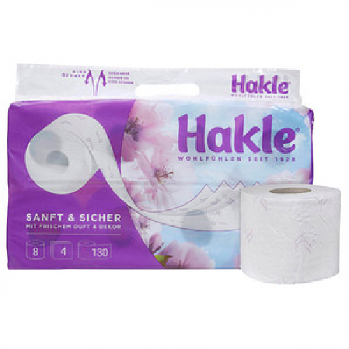 Hakle Toilettenpapier Sanft & Sicher 4-lagig, 8 Rollen