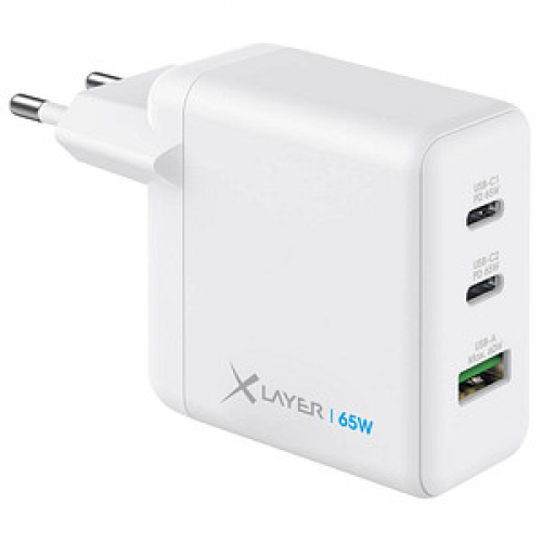 XLAYER Powercharger 65W Ladeadapter weiß, 65 Watt