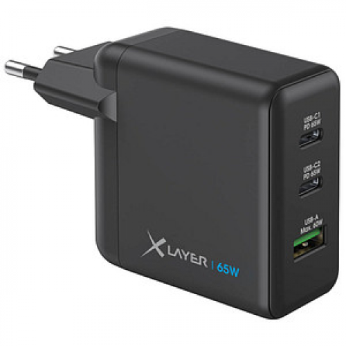 XLAYER Powercharger 65W Ladeadapter schwarz, 65 Watt