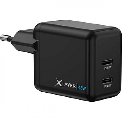 XLAYER Powercharger 45W Ladeadapter schwarz, 45 Watt