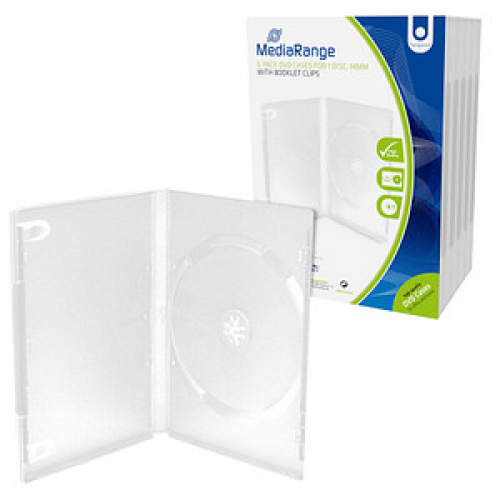 MediaRange 1er CD-/DVD-Hüllen transparent, 5 St.