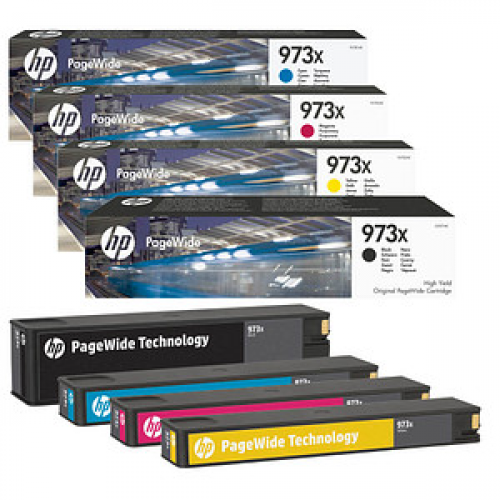 HP 973X (L0S07AE/F6T81AE/F6T82AE/F6T83AE) schwarz, cyan, magenta, gelb Druckerpatronen, 4er-Set